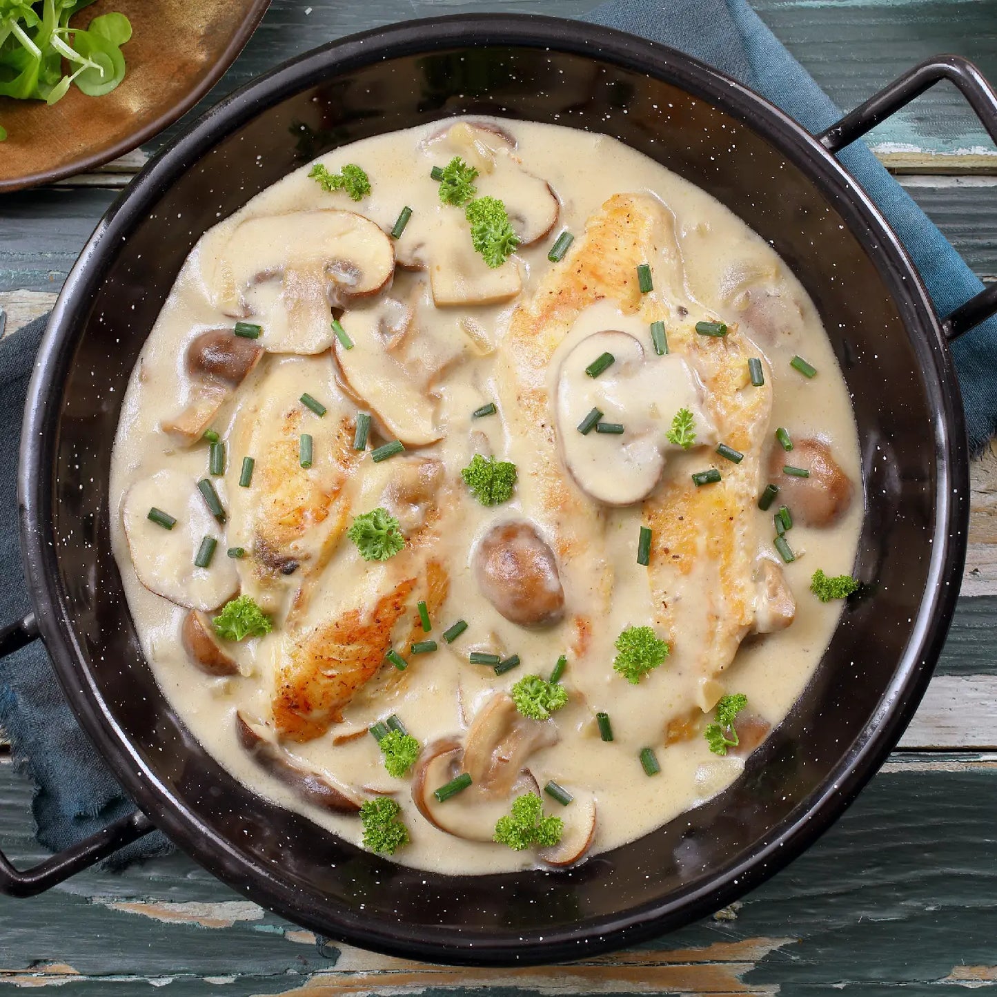 Pollo con champiñones